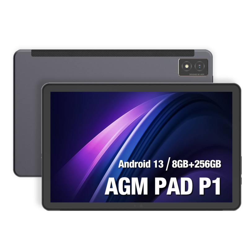 AGM PAD P1 Αδιάβροχο Τablet SD, 2 Nano SIM, GPS, 8GB/256GB, Android 13 με προστατευτική θήκη Γκρι (120087-0005)